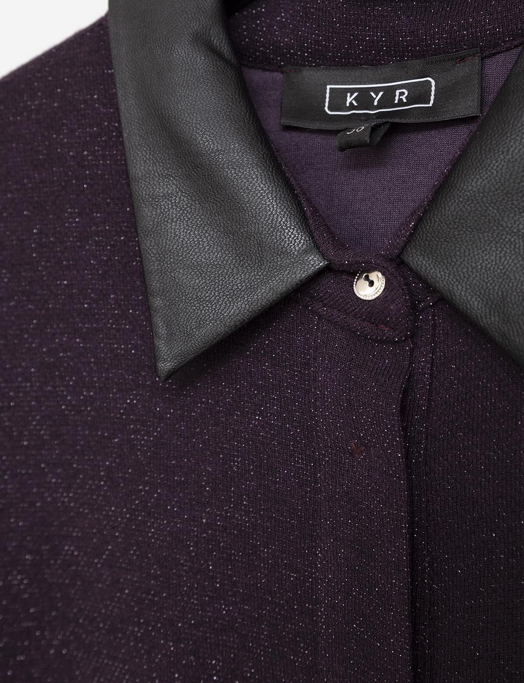 KYR Collar and Cuff Detailed Full Length Dress Plum
