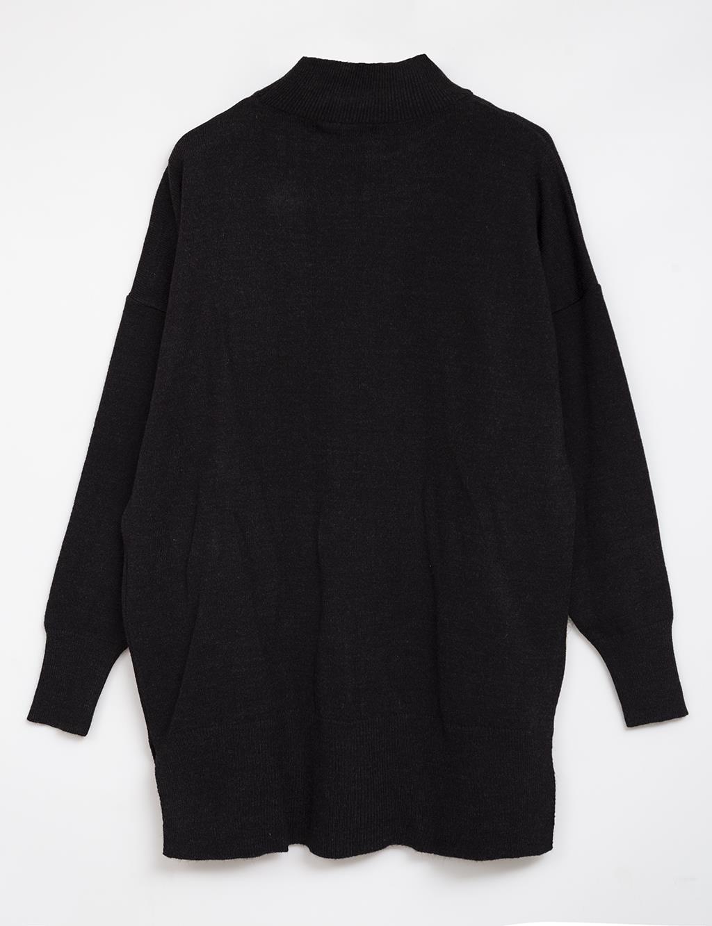 Half Turtleneck Knitwear Tunic Black