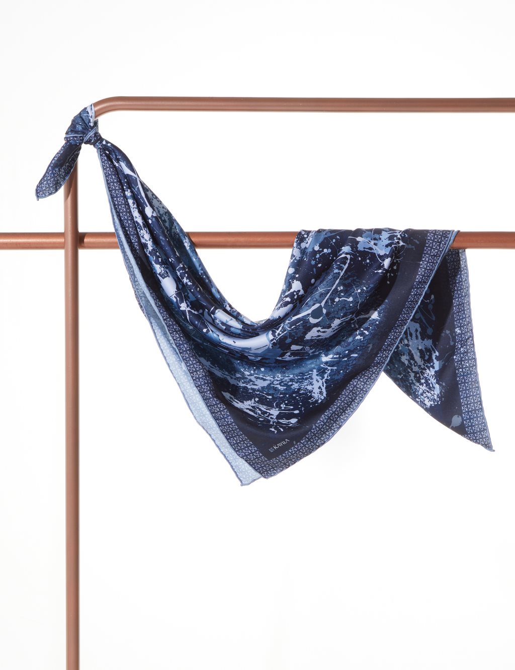 Abstract Patterned Scarf Navy