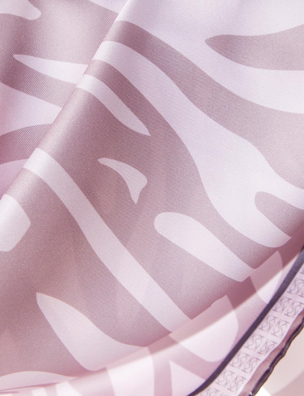 Monogram Framed Zebra Pattern Scarf Powder