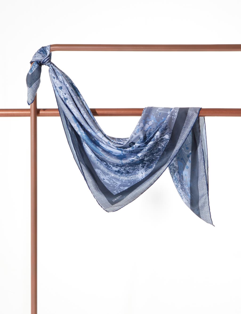 Abstract Pattern Scarf Blue