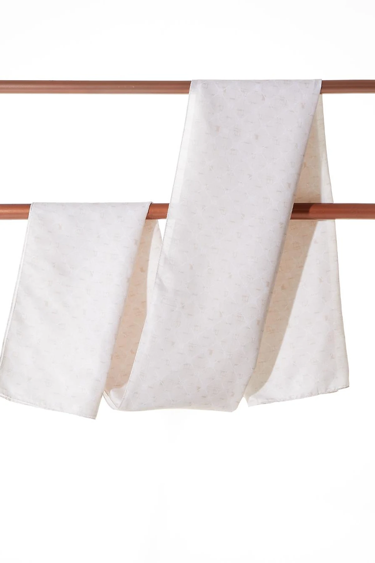 Monogram Patterned Shawl Cream