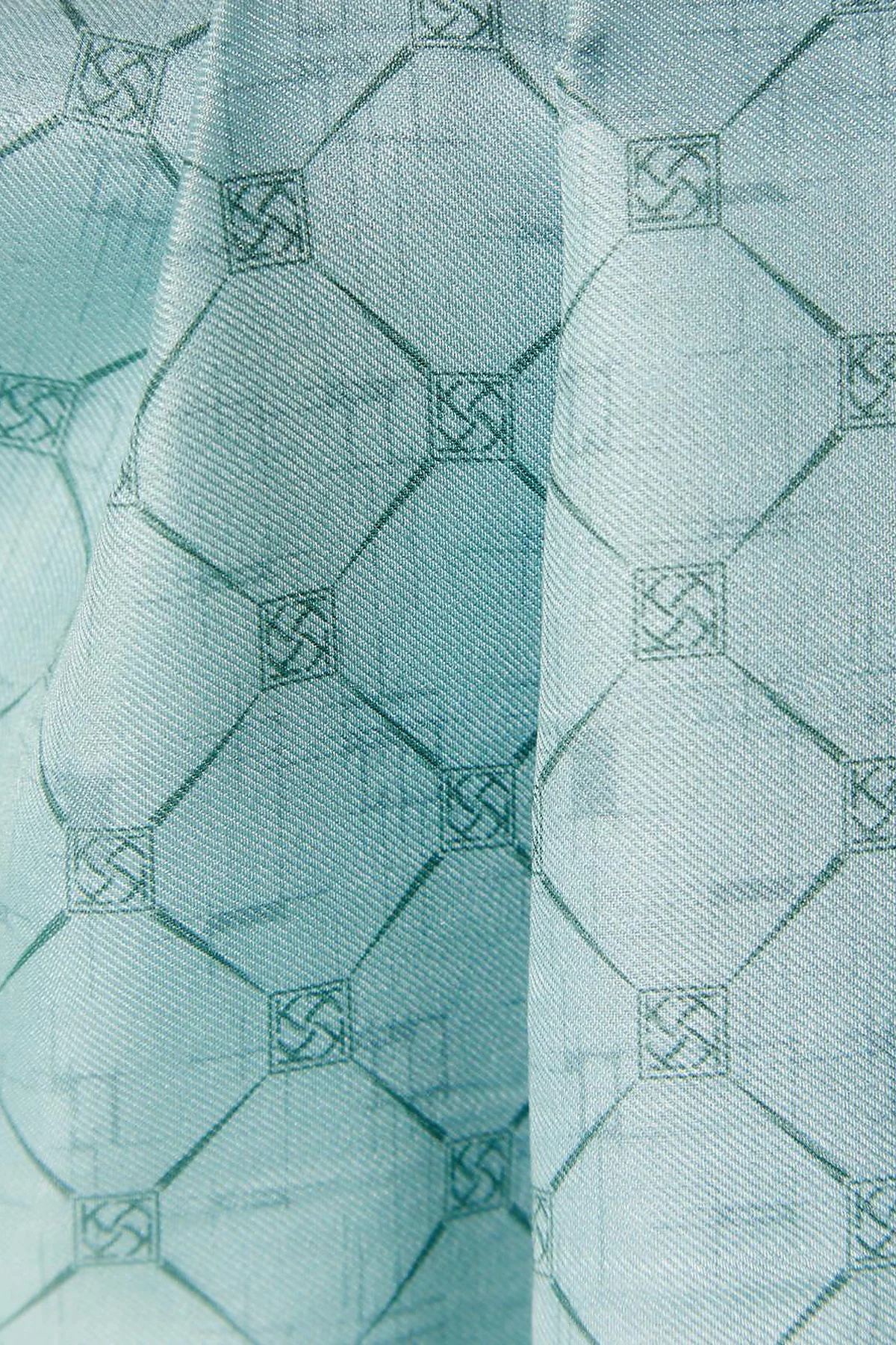 Monogram Patterned Shawl Mint