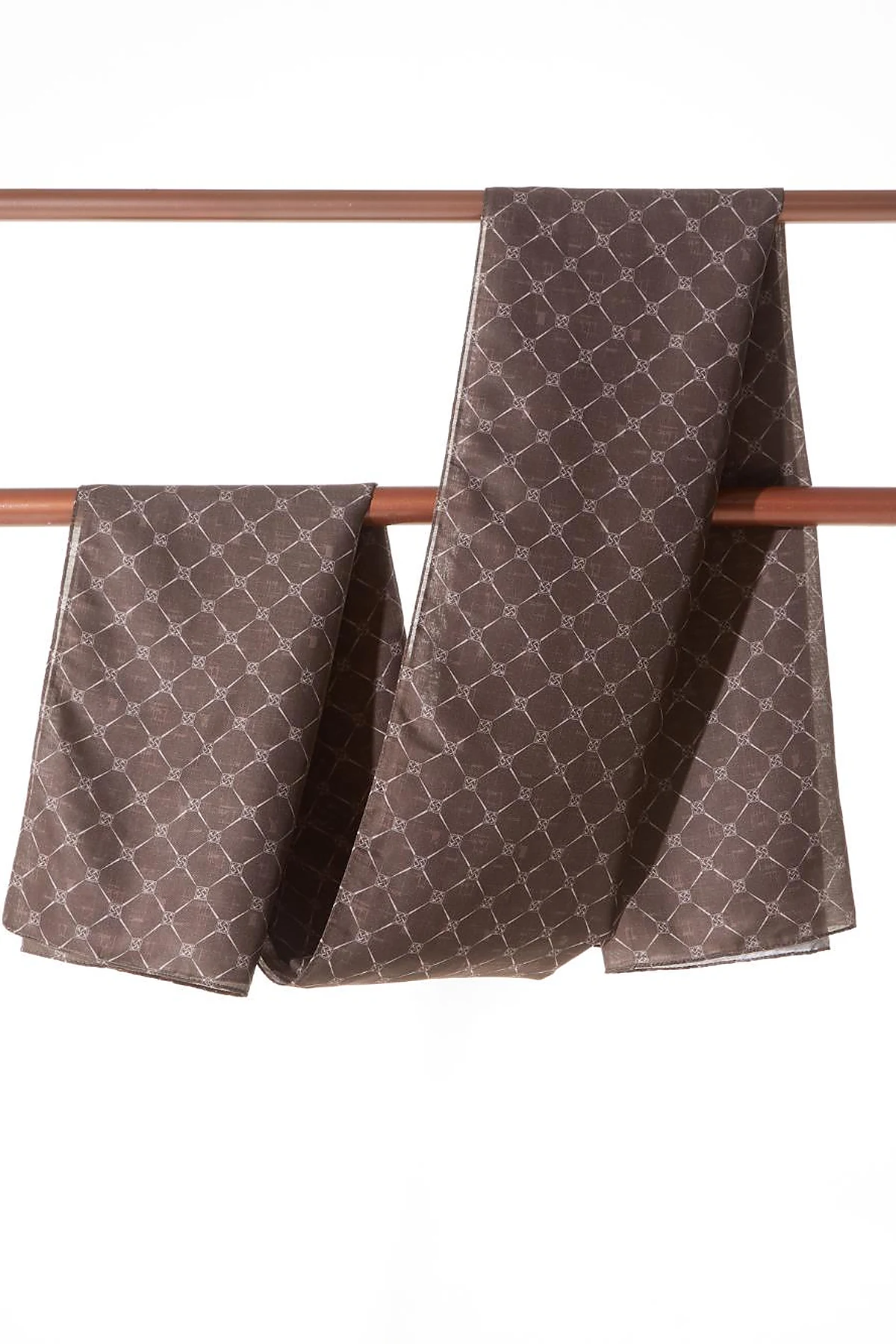 Monogram Patterned Shawl Brown