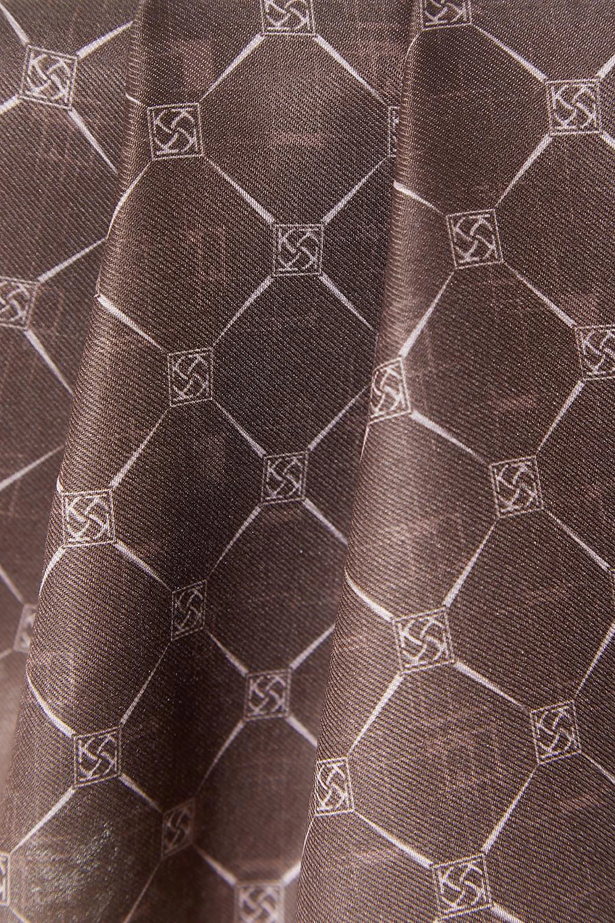 Monogram Patterned Shawl Brown