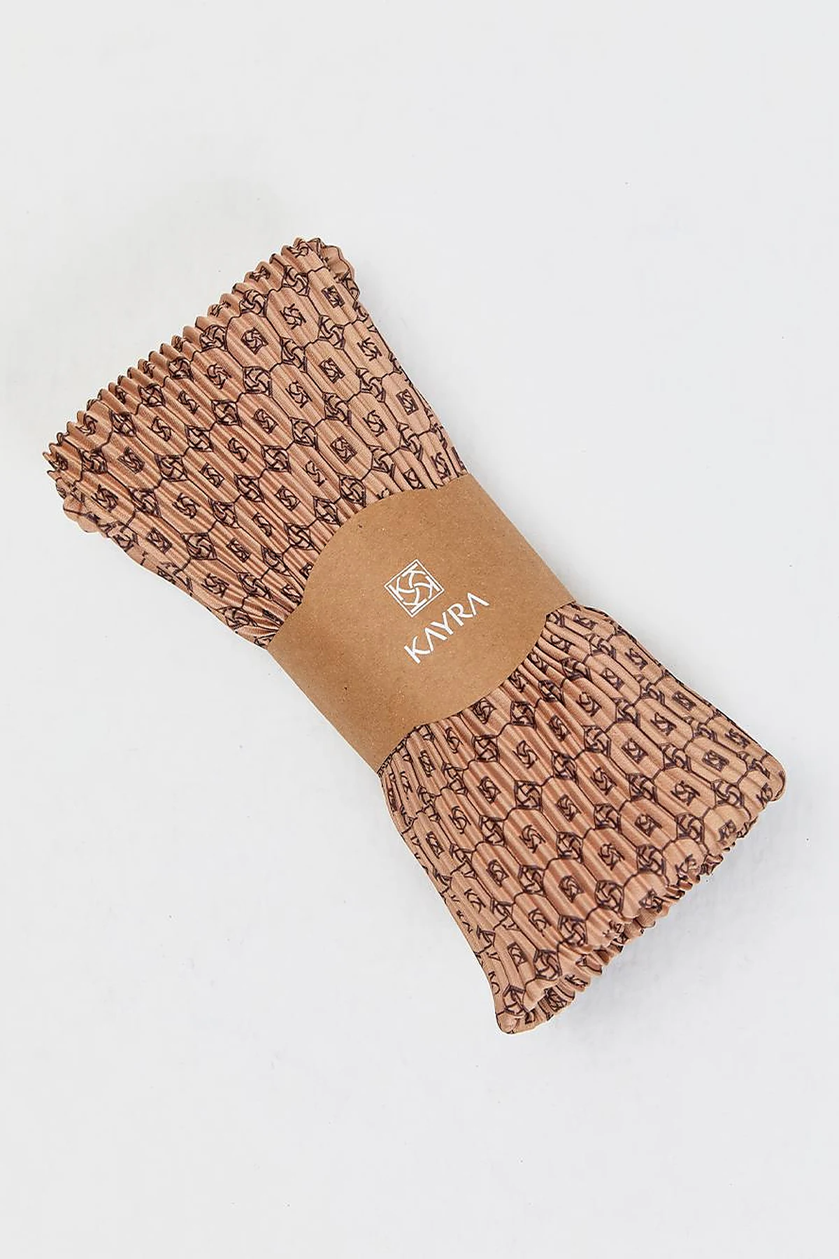Hexagonal Monogram Pleated Scarf Gold