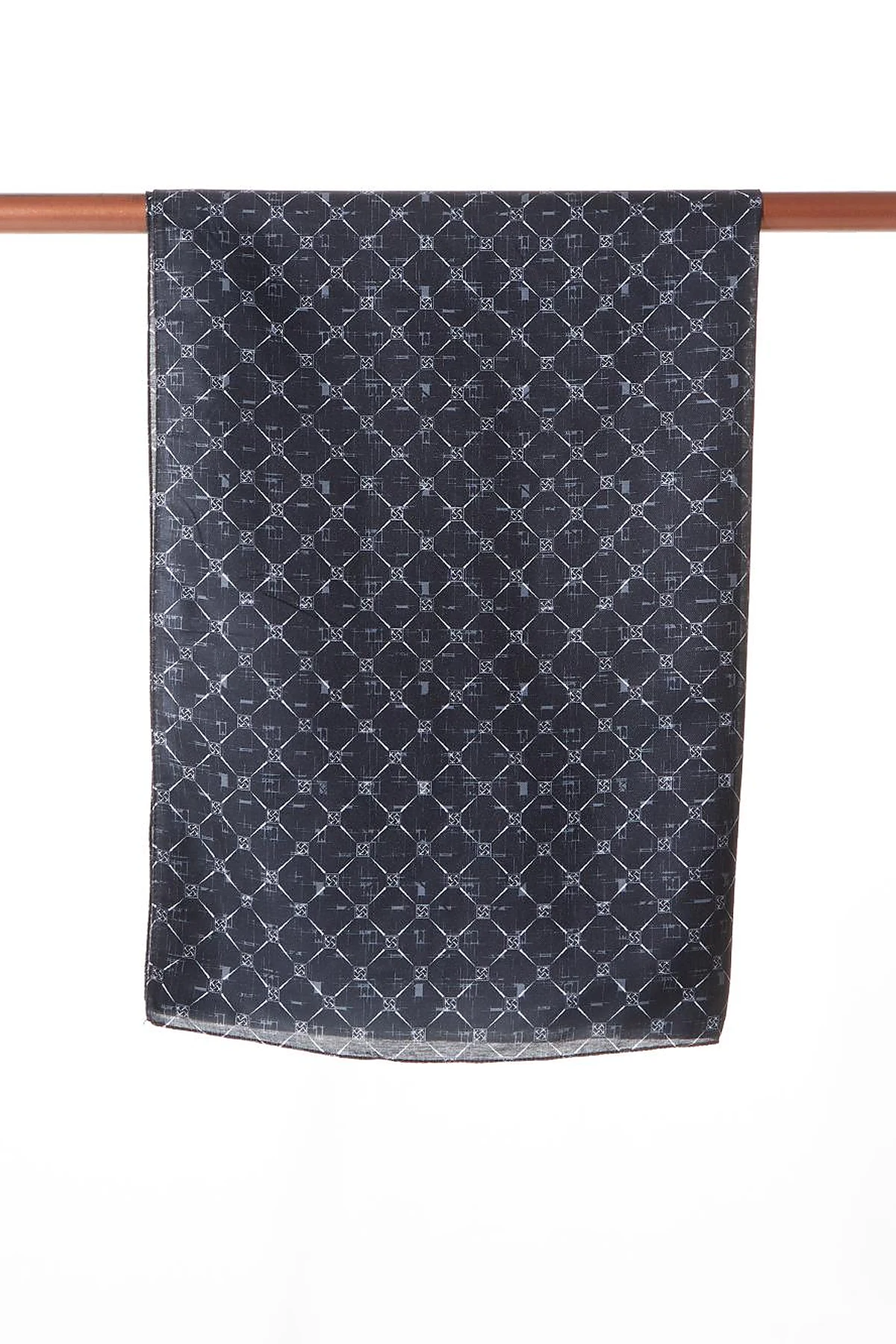Monogram Patterned Shawl Black