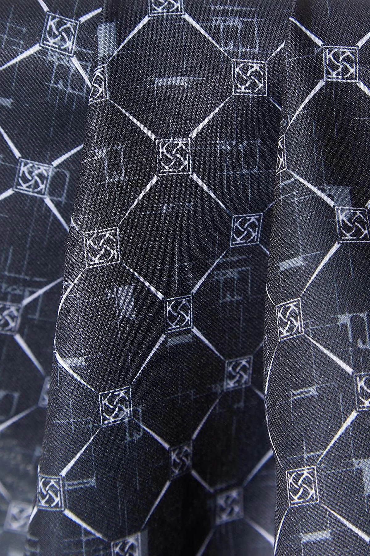 Monogram Patterned Shawl Black