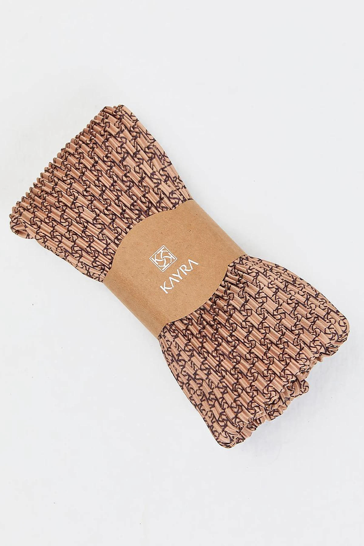 Zincir Monogram Piliseli Eşarp Gold
