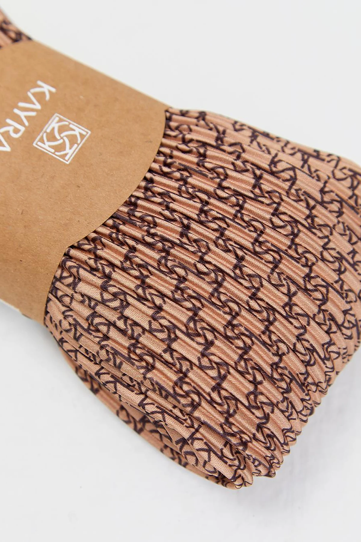 Zincir Monogram Piliseli Eşarp Gold