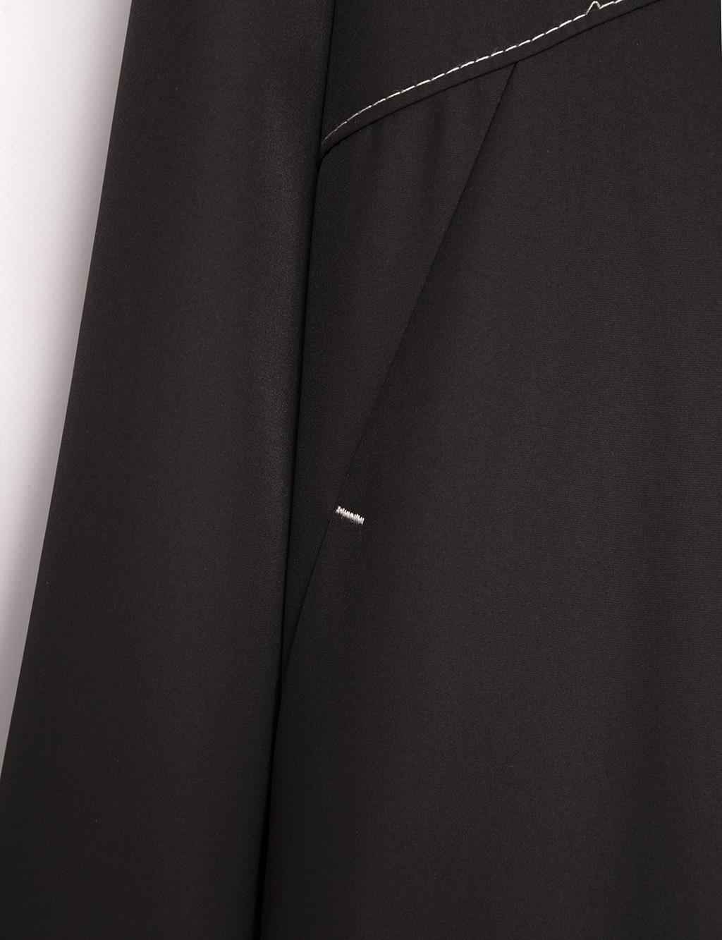 Windbreaker Detailed Hooded Topcoat Black