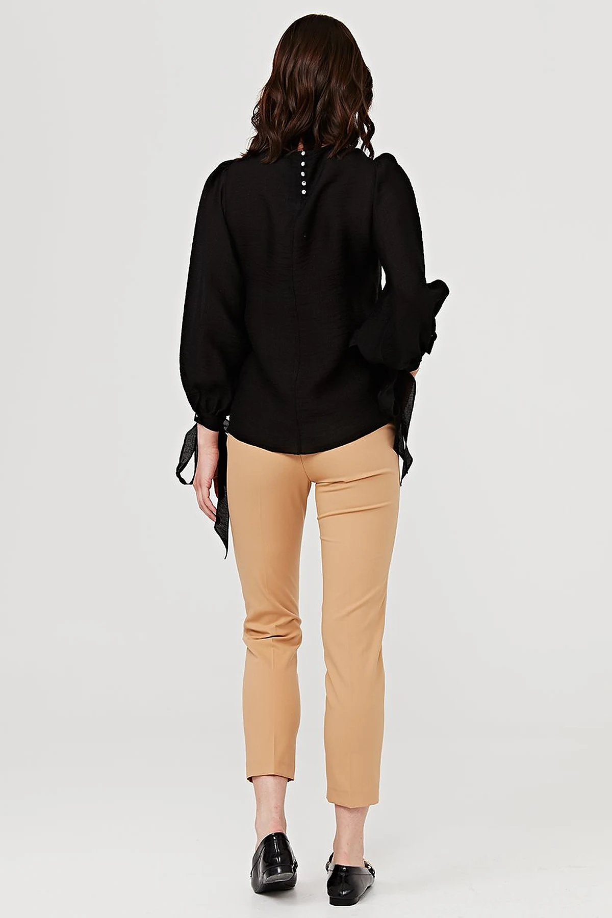 Basic Zippered Trousers Beige