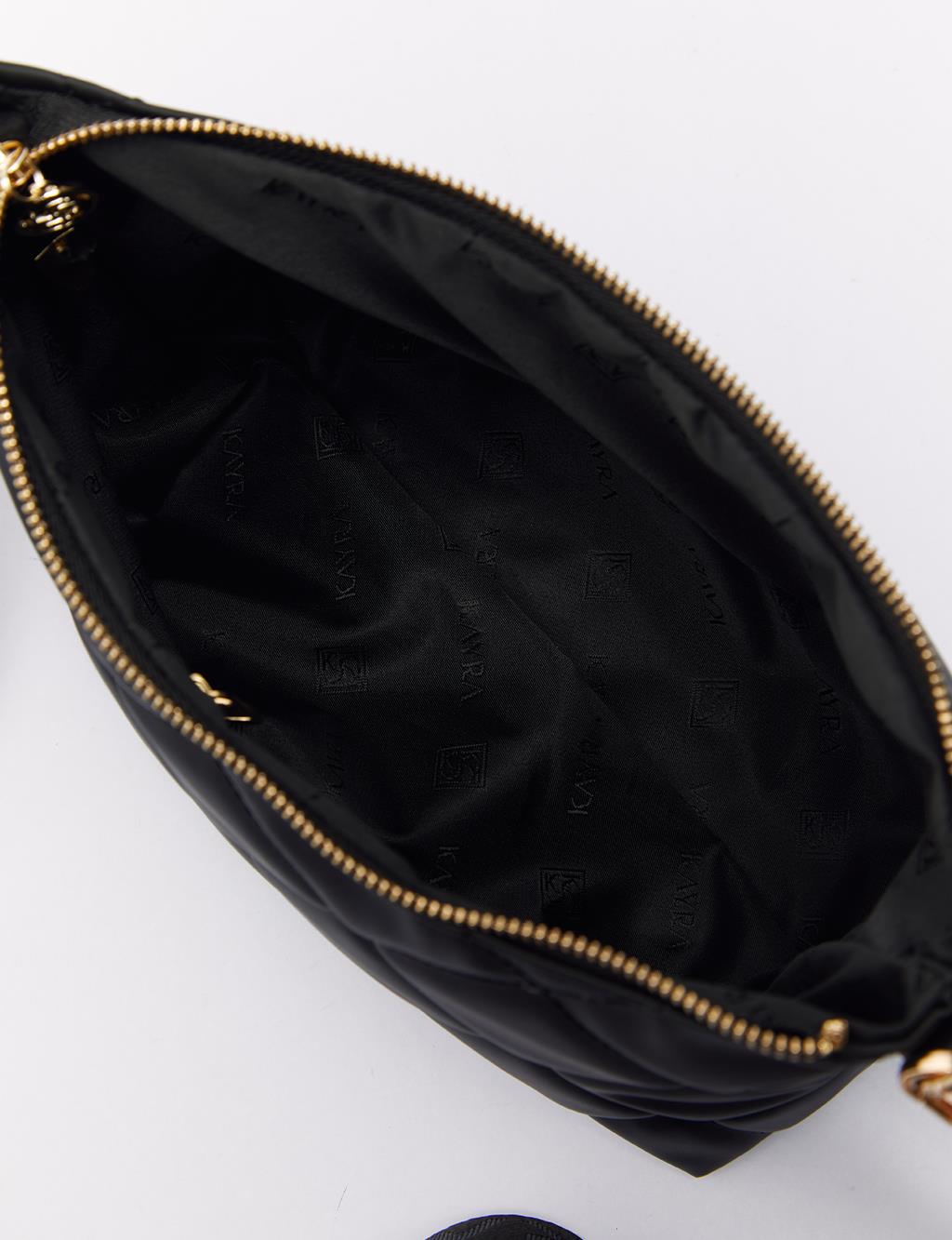 Quilted Sport Shoulder Bag Black