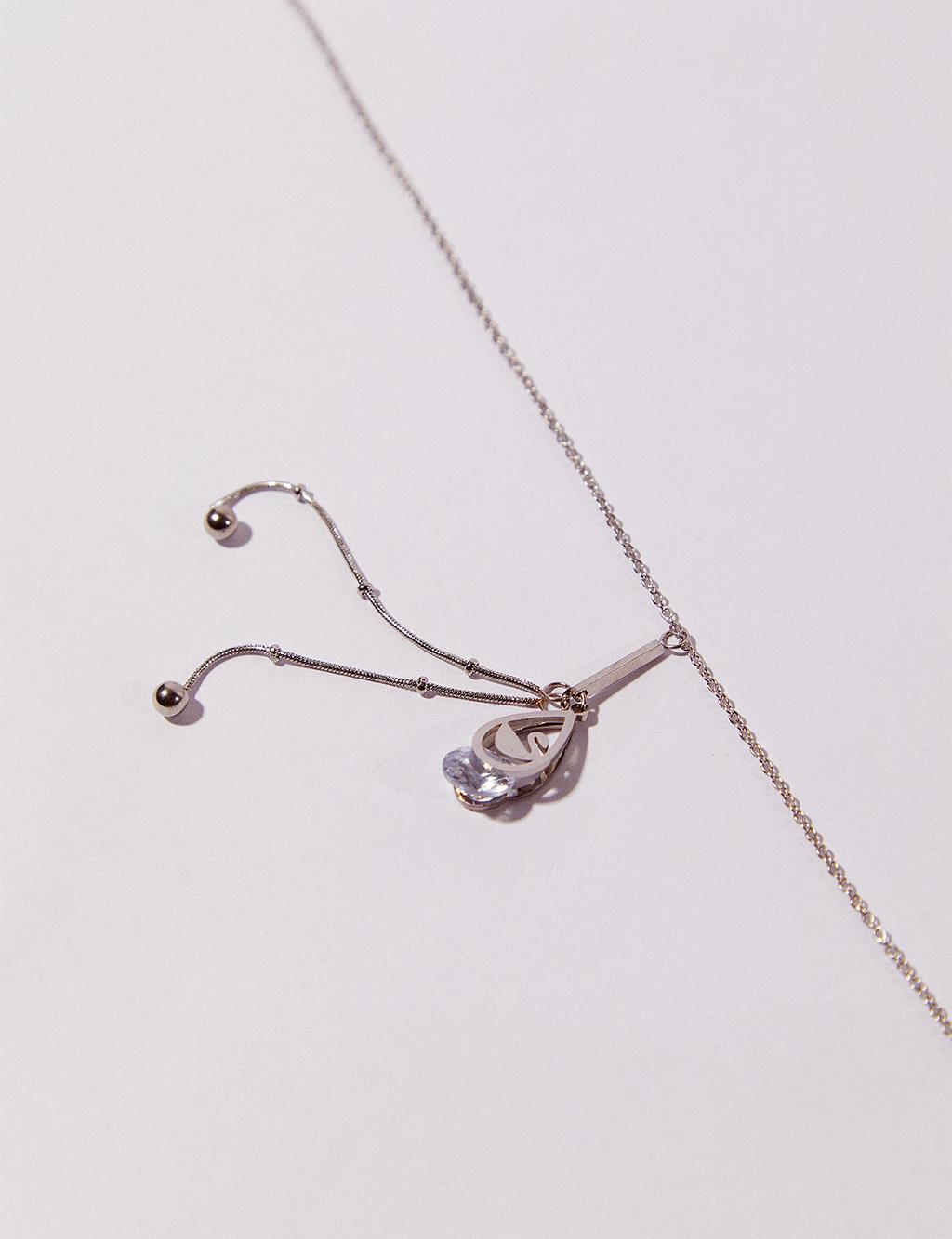 Swan Figured Necklace Silver Color