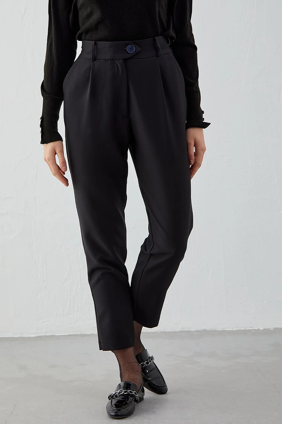 Beli Lastikli Slouchy Pantolon Siyah
