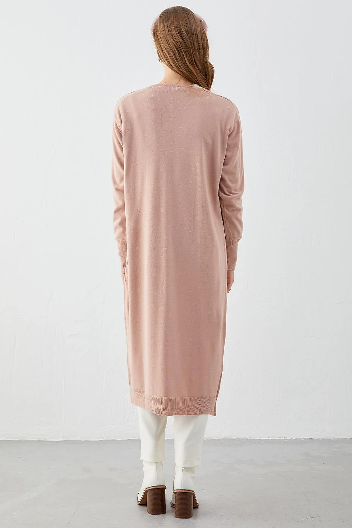  Long Knitwear Cardigan Powder