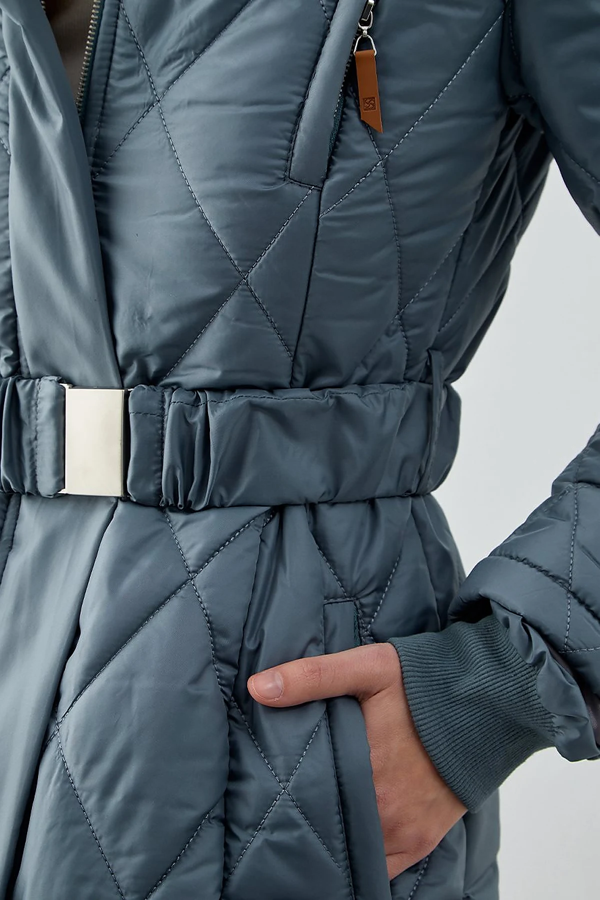 Diamond Quilted Puffer Coat Teal