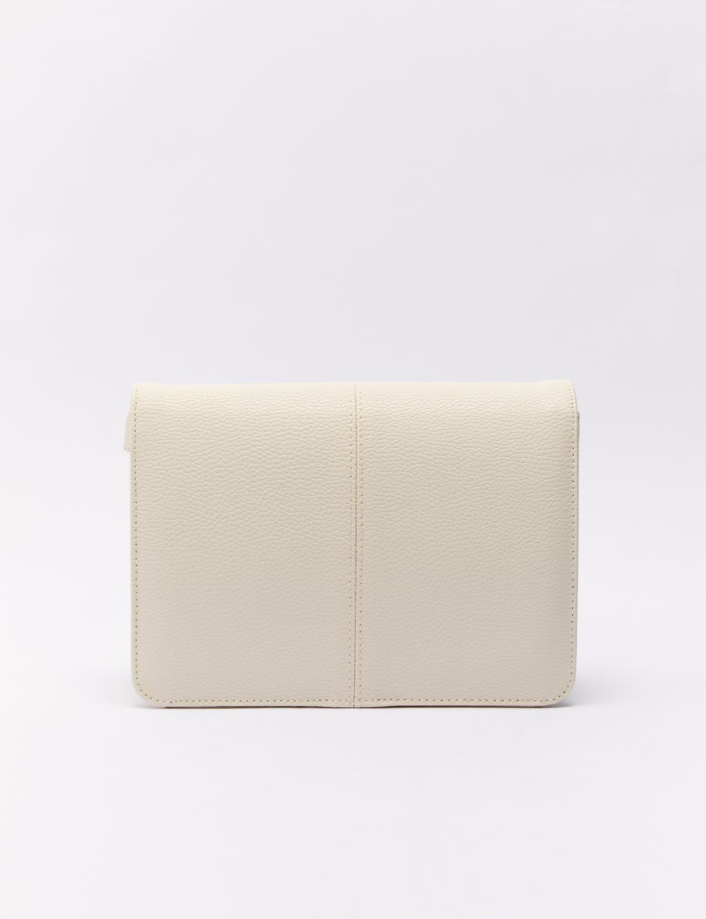 Dikiş Detaylı Kapaklı Çanta Krem