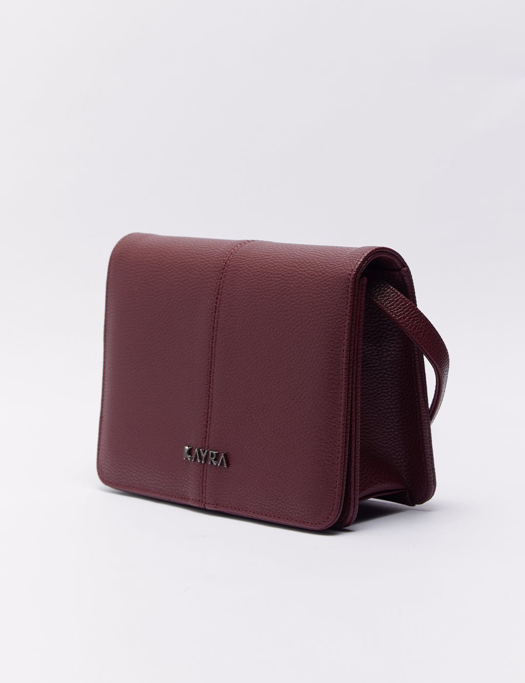 Dikiş Detaylı Kapaklı Çanta Bordo