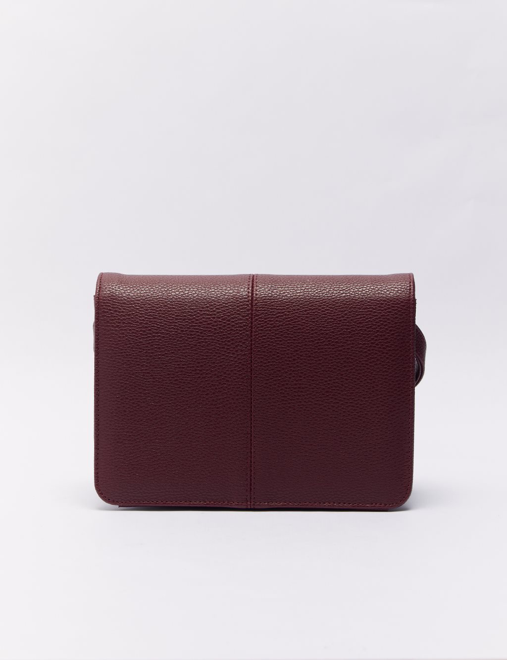 Dikiş Detaylı Kapaklı Çanta Bordo