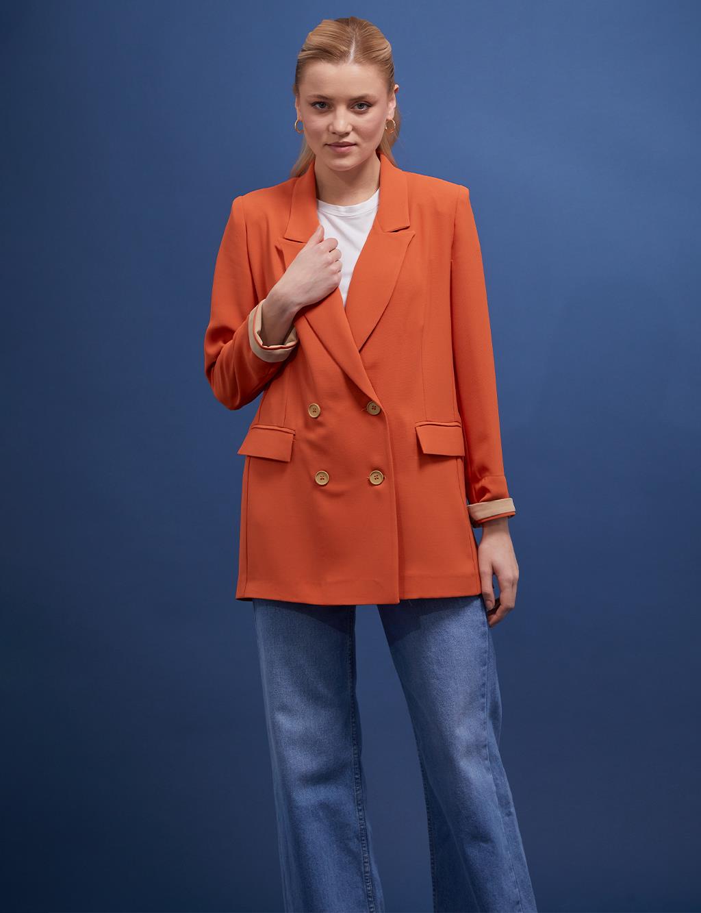 Bone Button Double Breasted Jacket Tile