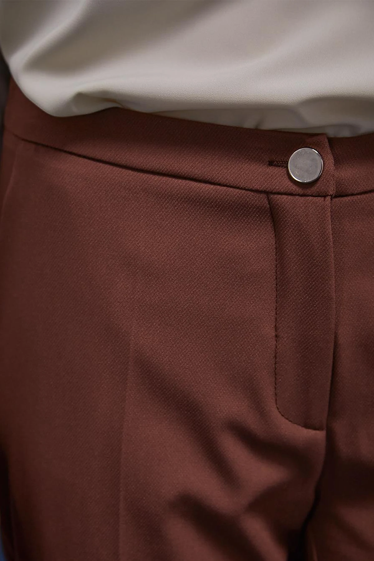 Basic Fermuarlı Pantolon Kahve