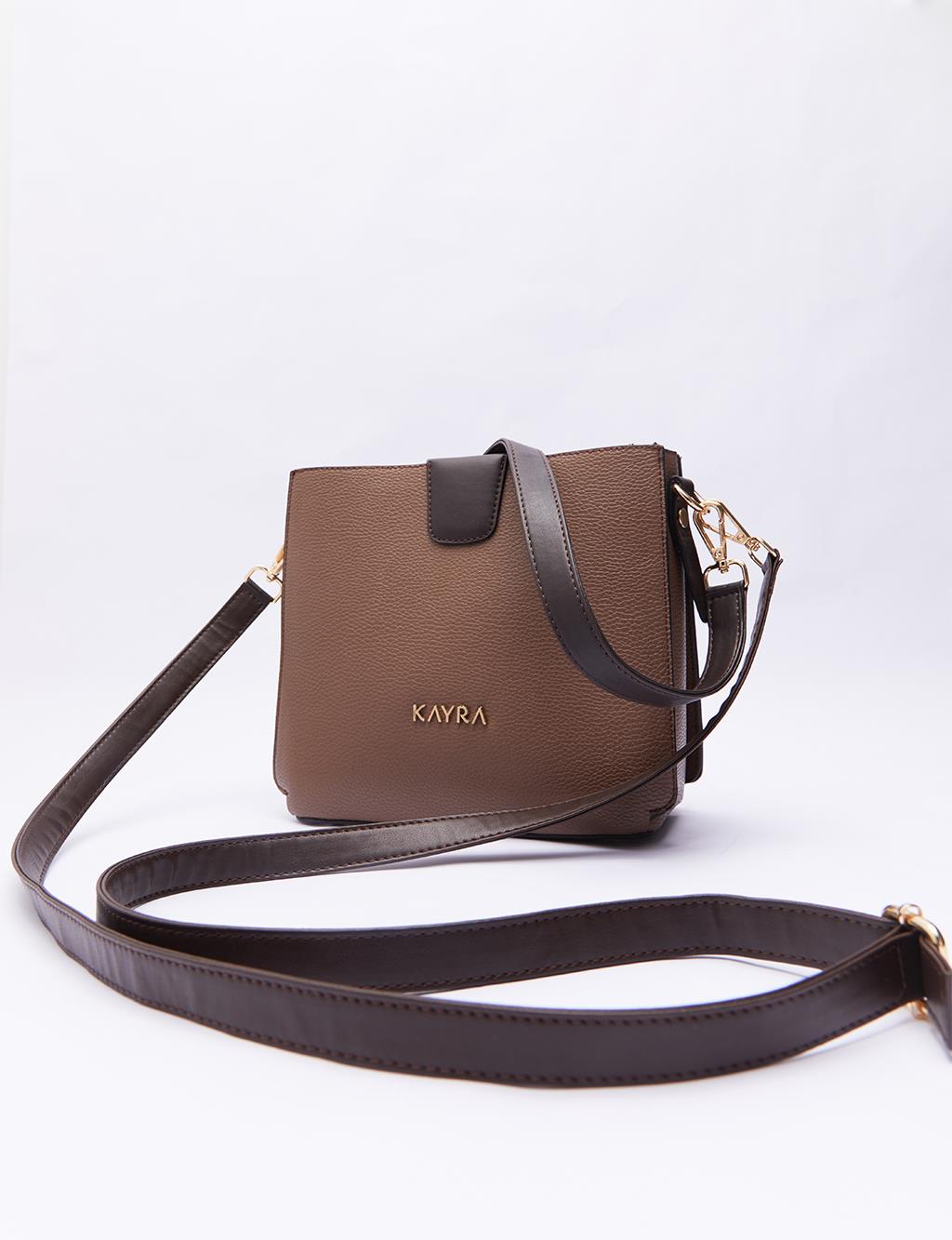 Faux Leather Rectangle Bag Cocoa