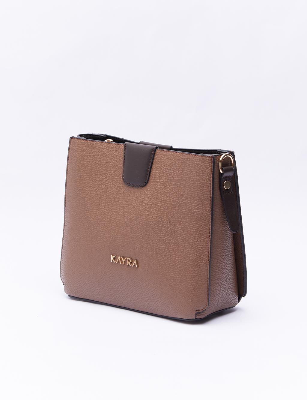 Faux Leather Rectangle Bag Cocoa