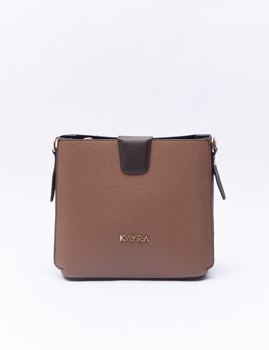 Faux Leather Rectangle Bag Cocoa