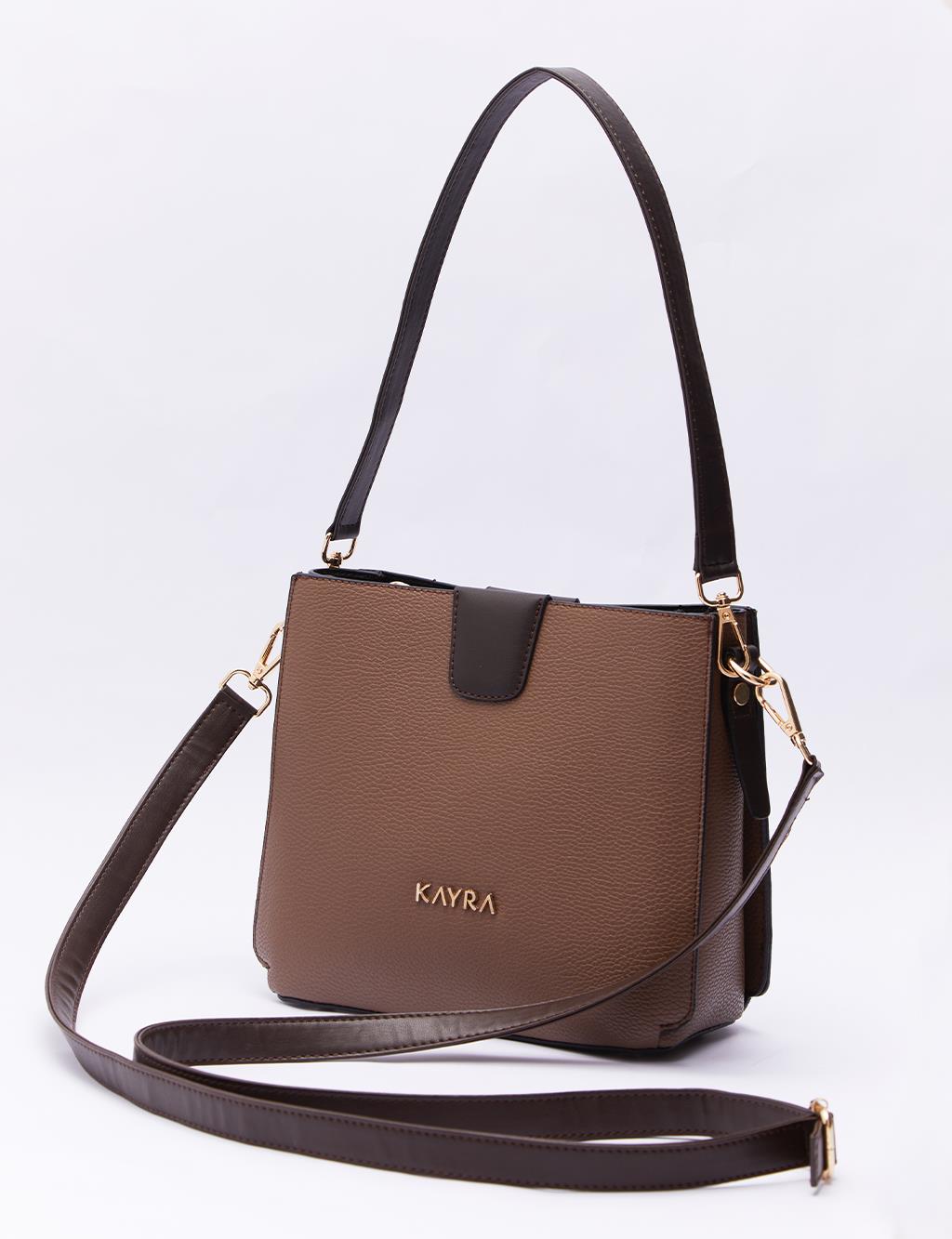 Faux Leather Rectangle Bag Cocoa