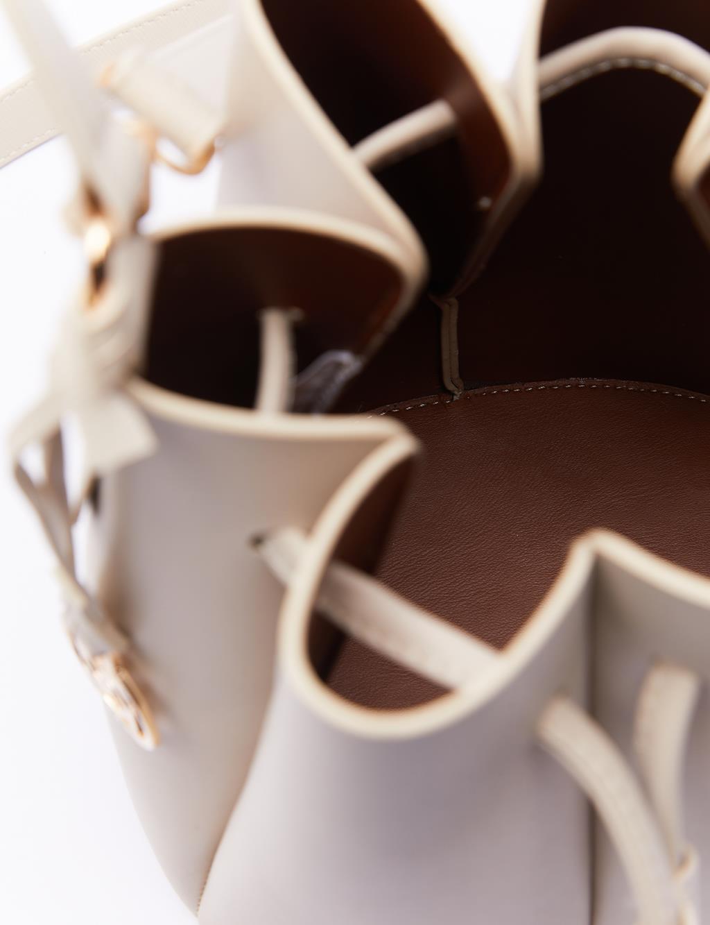 Drawstring Bag Beige-Camel