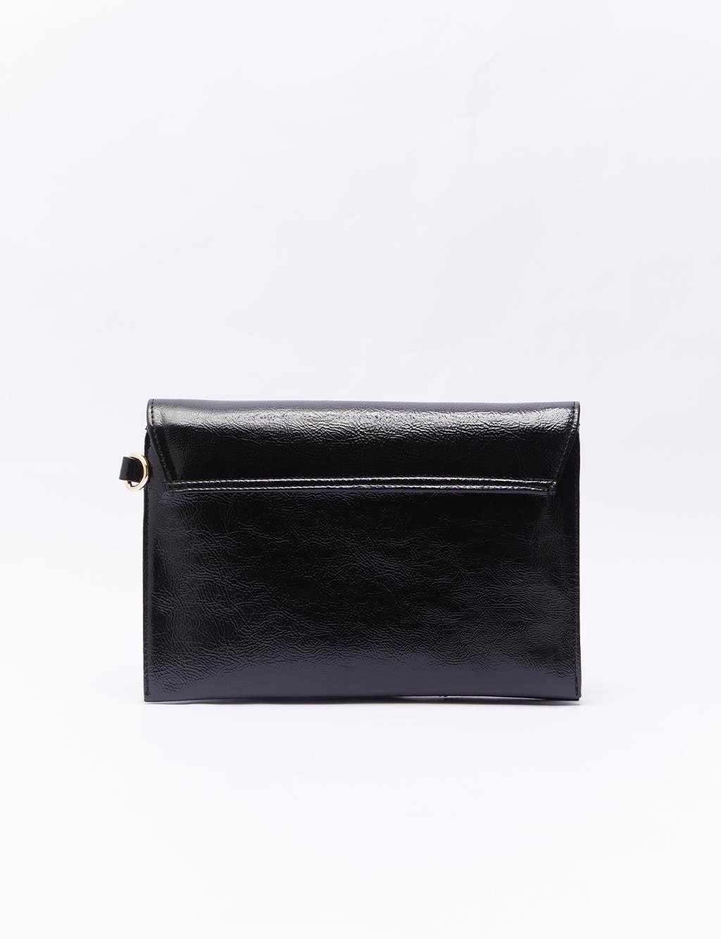 Stitch Detailed Clutch Bag Balck