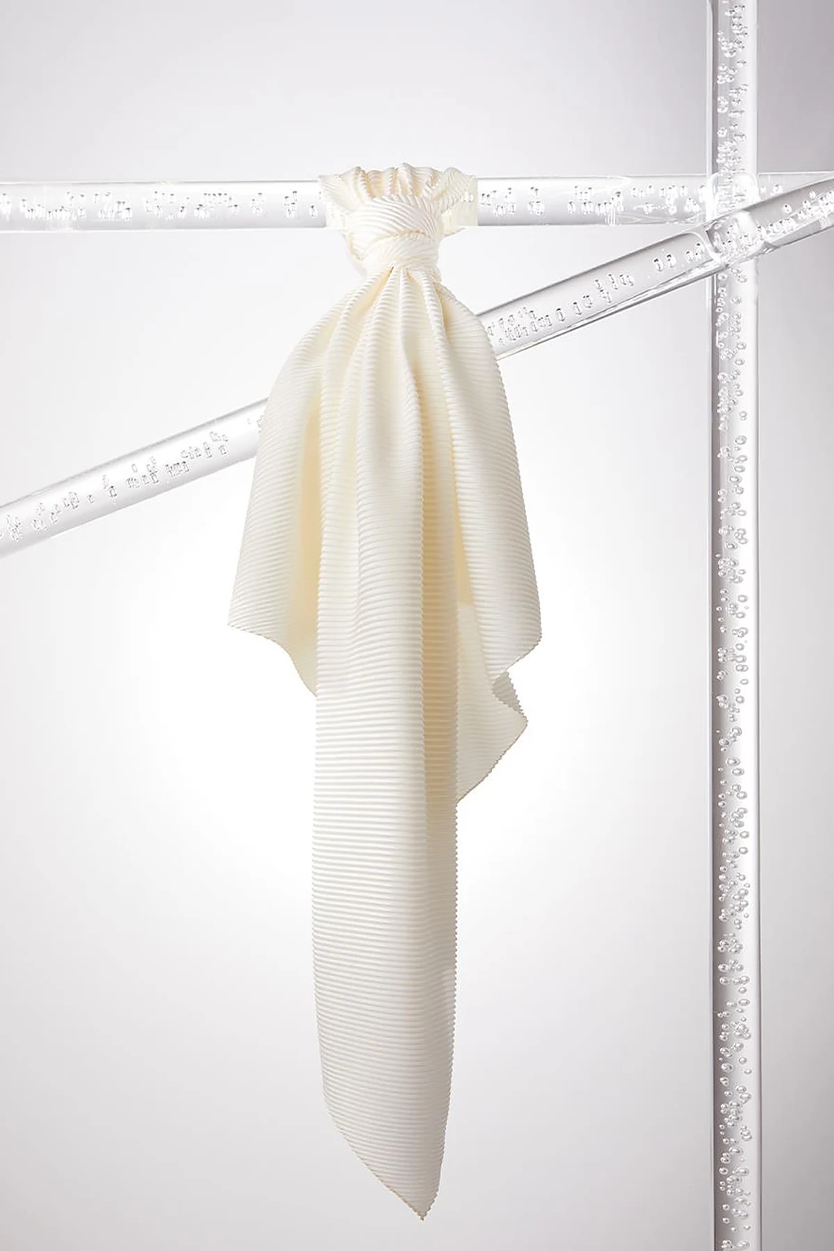 Pleated Scarf Ecru