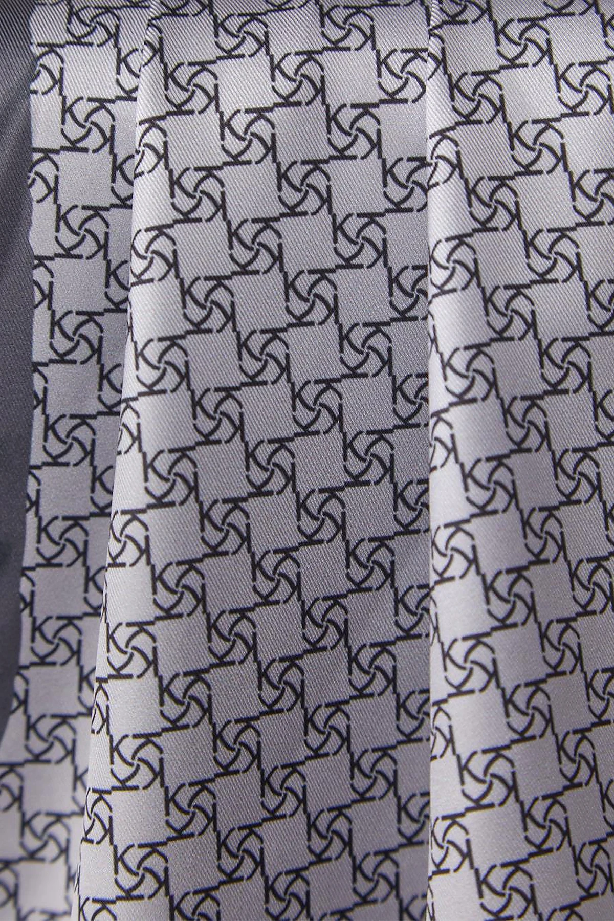 Framed Abstract Pattern Monogram Scarf Grey