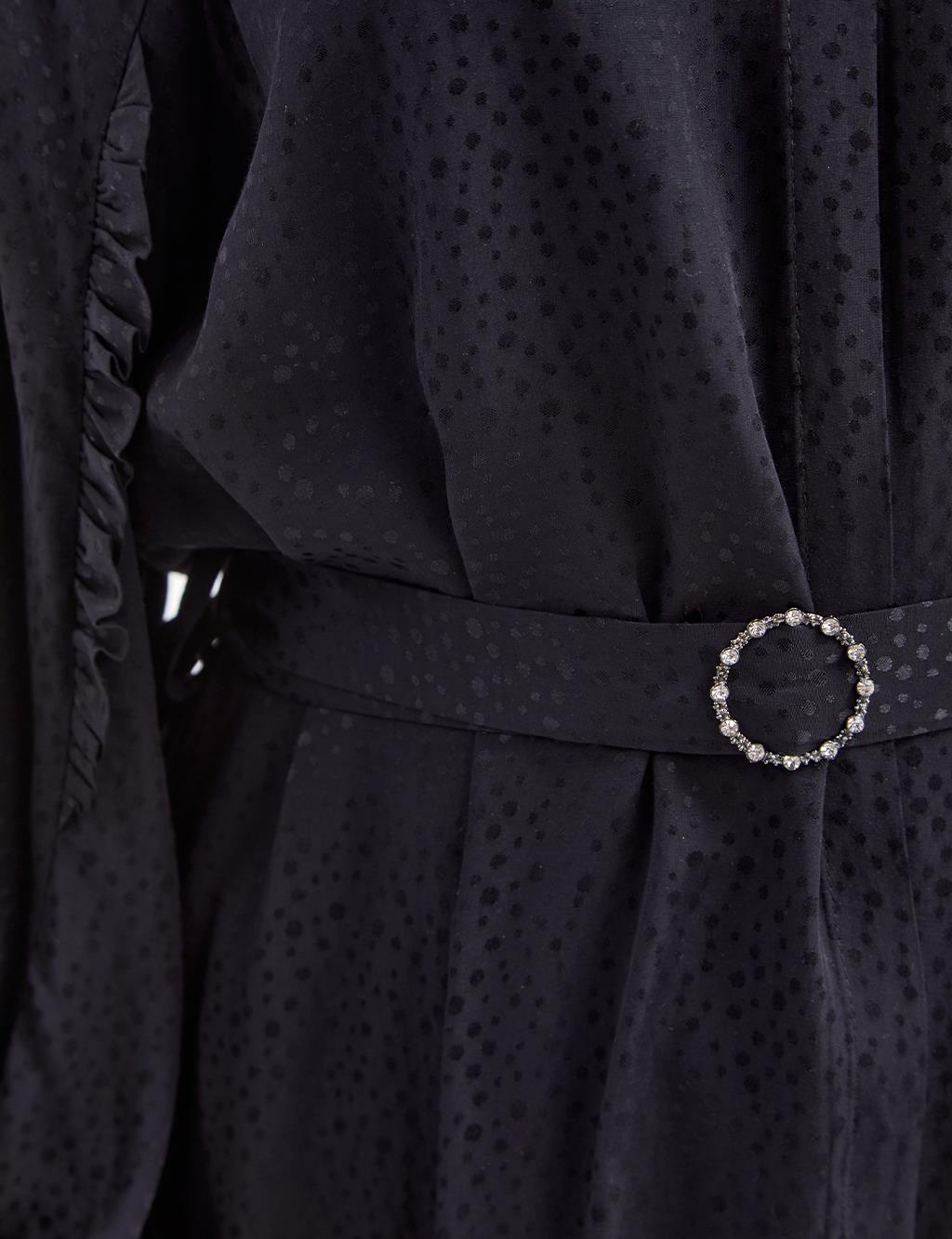 Belted Animal Print Tunic Black