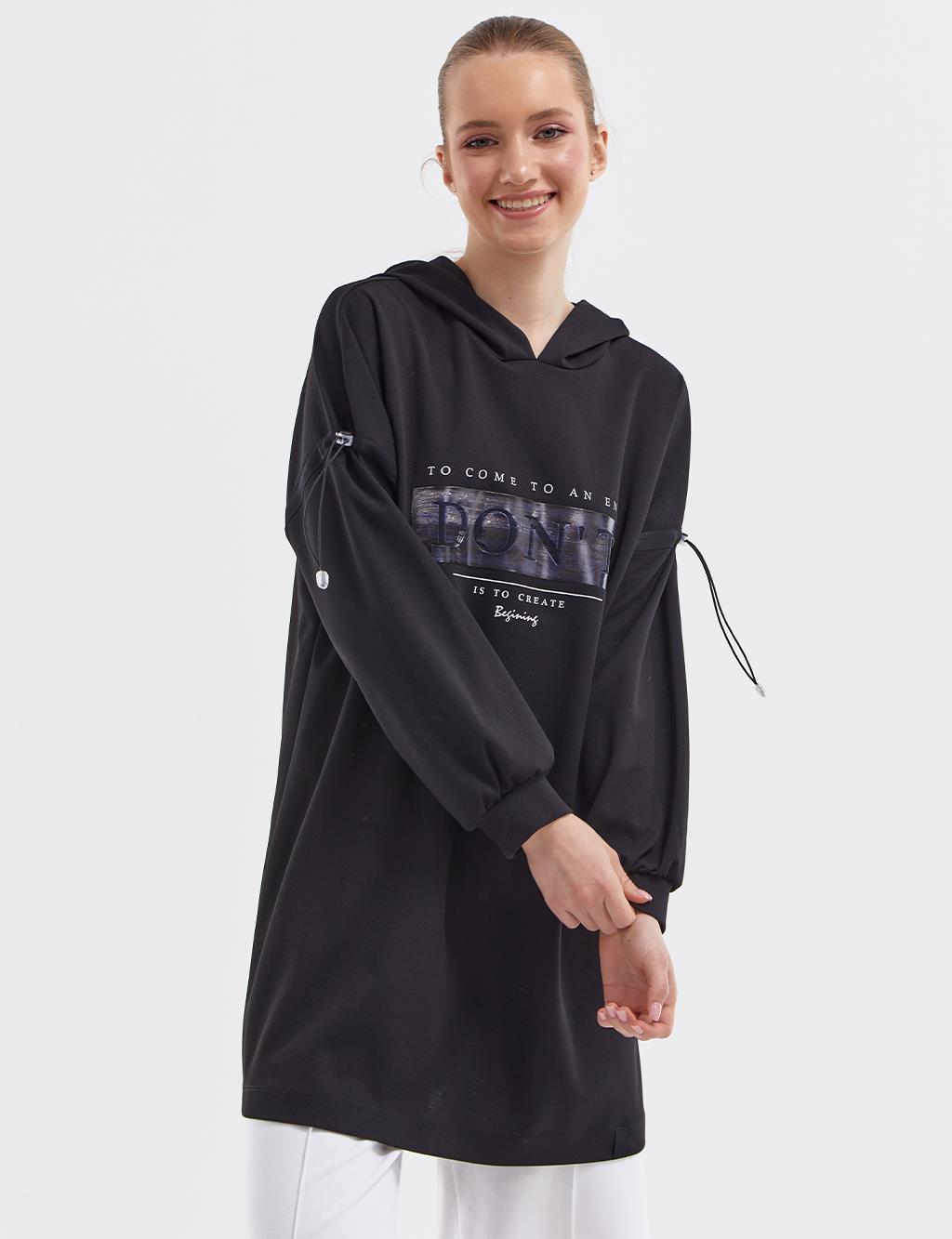 KYR Printed Oversize Sweatshirt Black