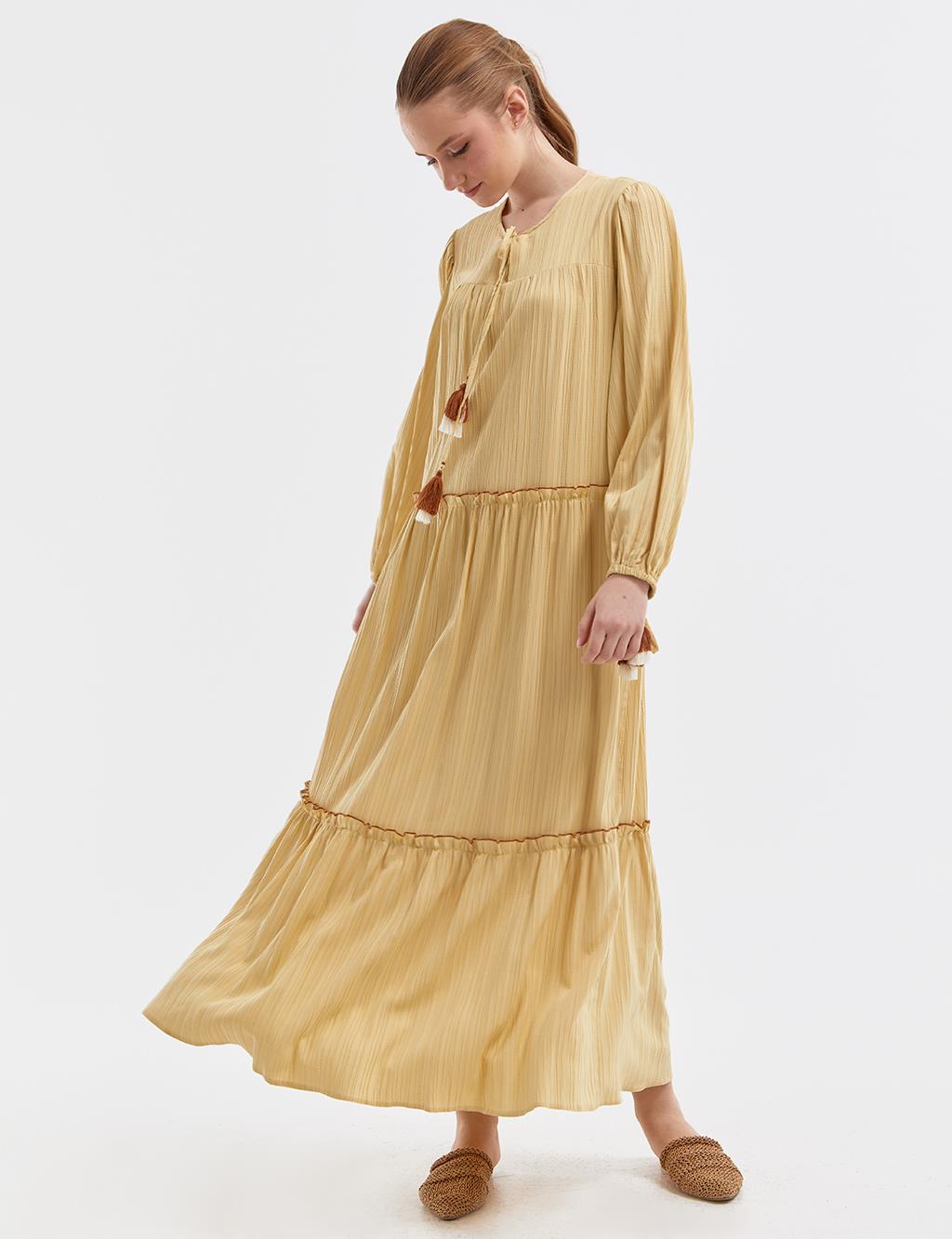 KYR Layered Long Dress Light Yellow
