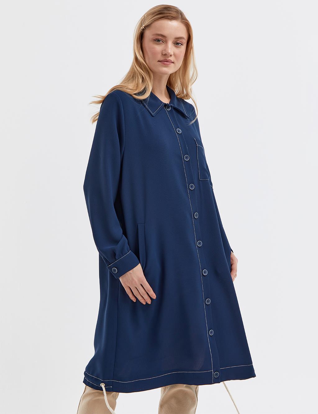 Contrast Stitched Wear & Go Navy