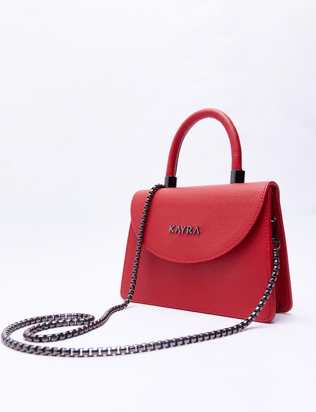 Faux Leather Bag Red