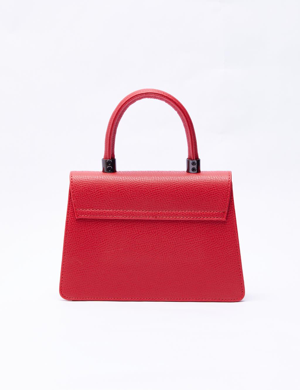 Faux Leather Bag Red