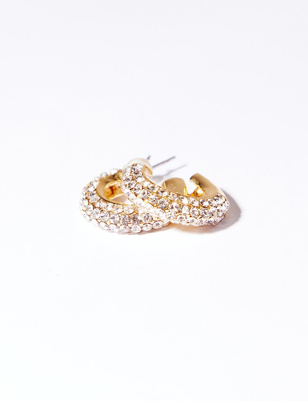 Gemstone Hoop Earrings Gold