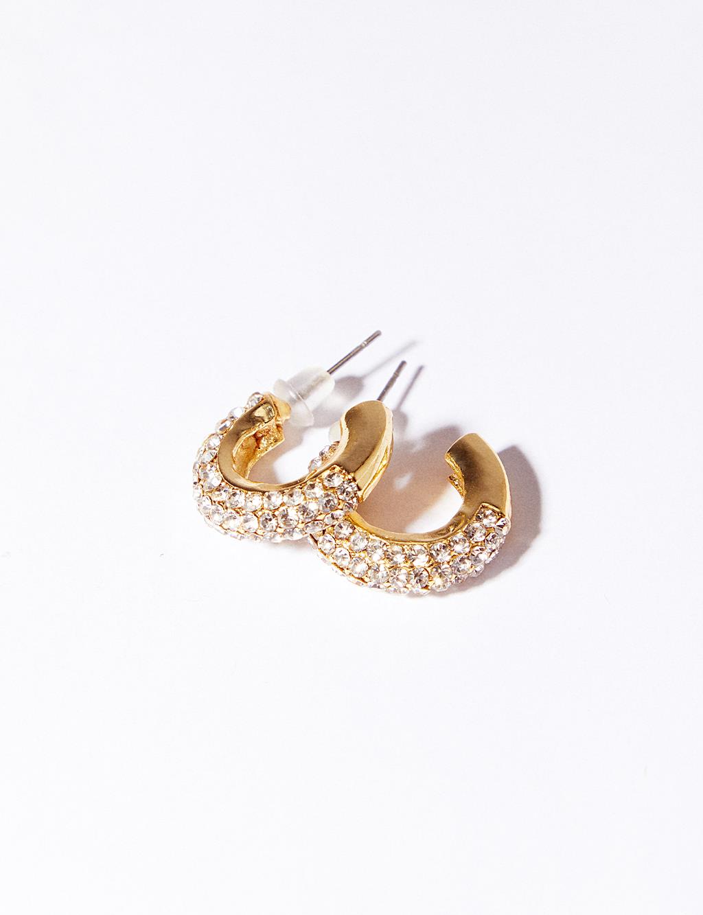Gemstone Hoop Earrings Gold