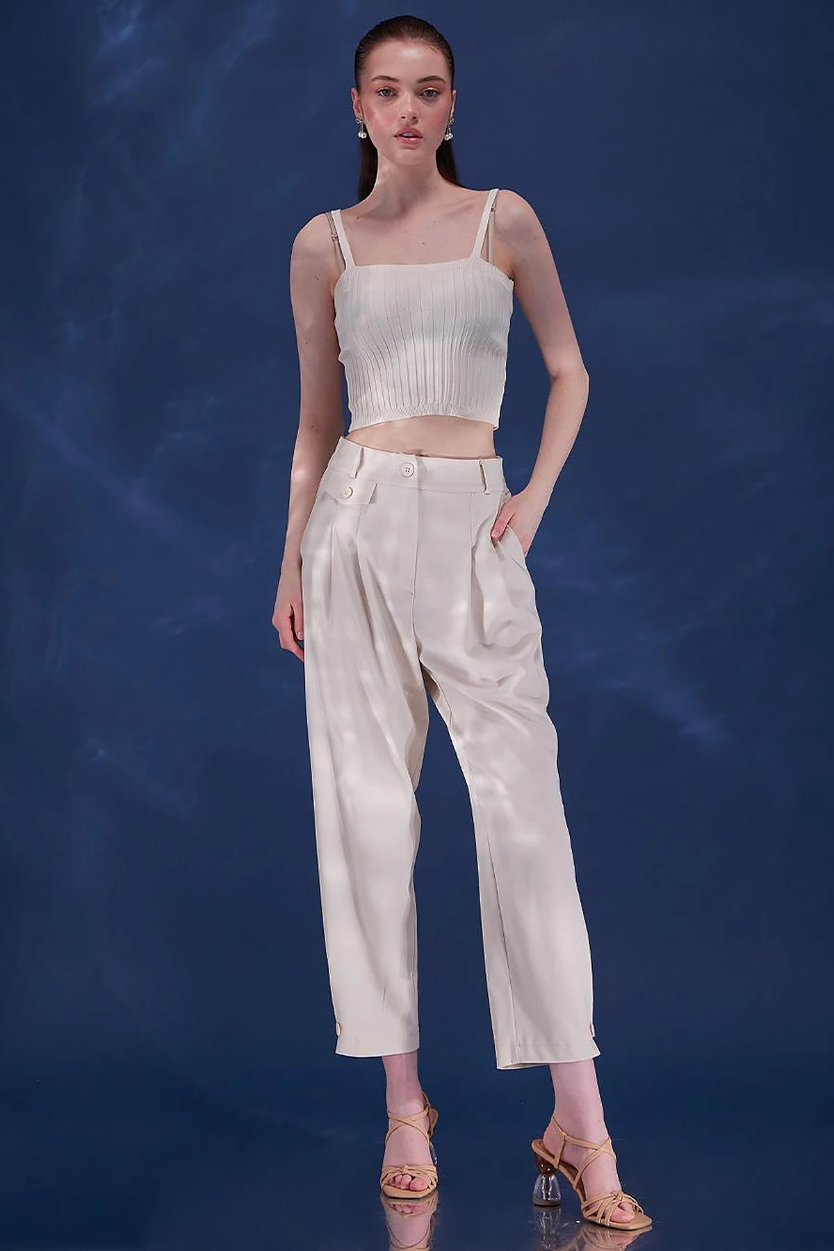 Pleated Pants Cream