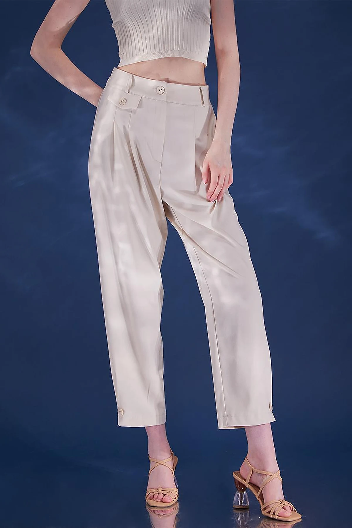 Pleated Pants Cream