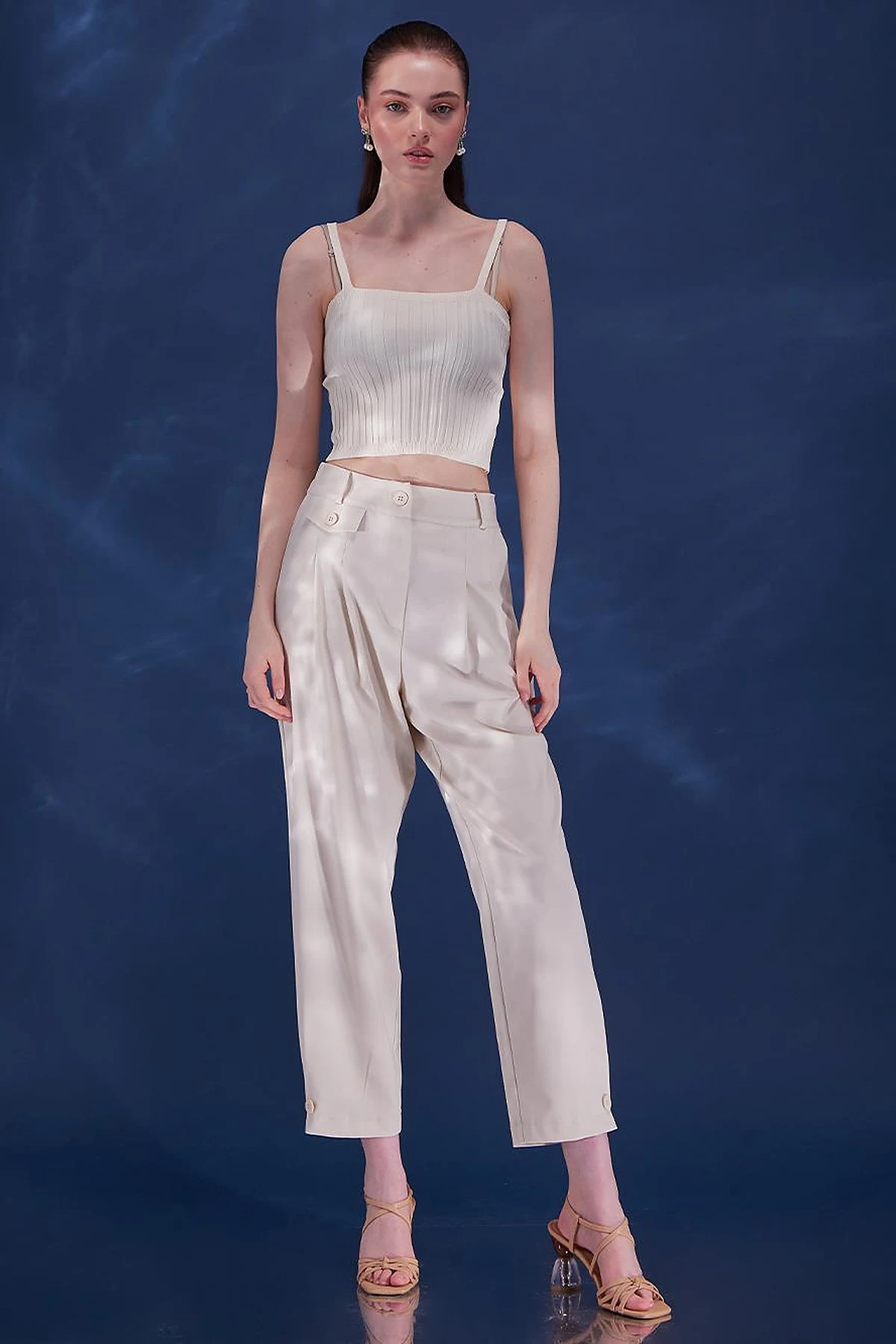 Pleated Pants Cream