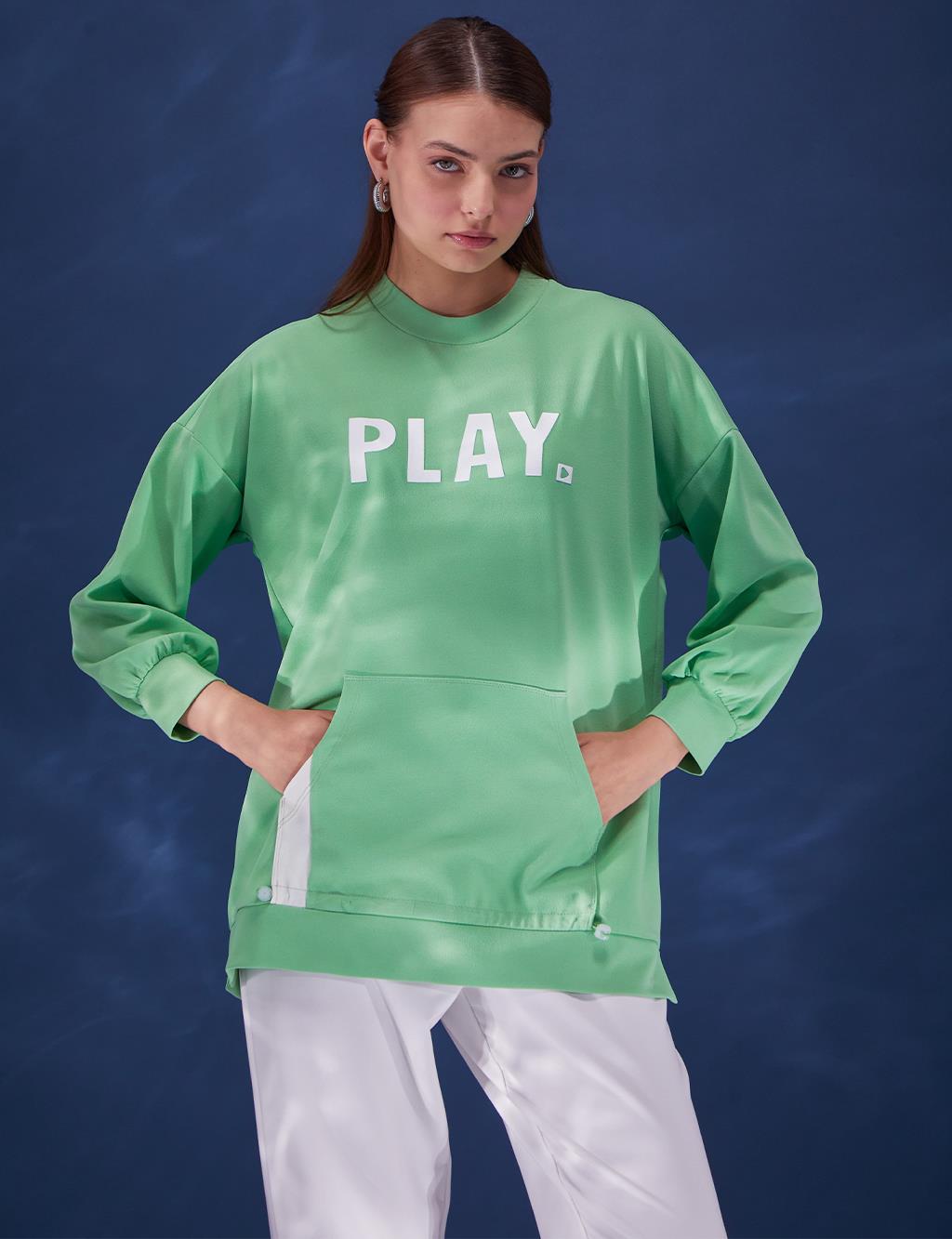 KYR Play Logolu Sweatshirt Açık Yeşil