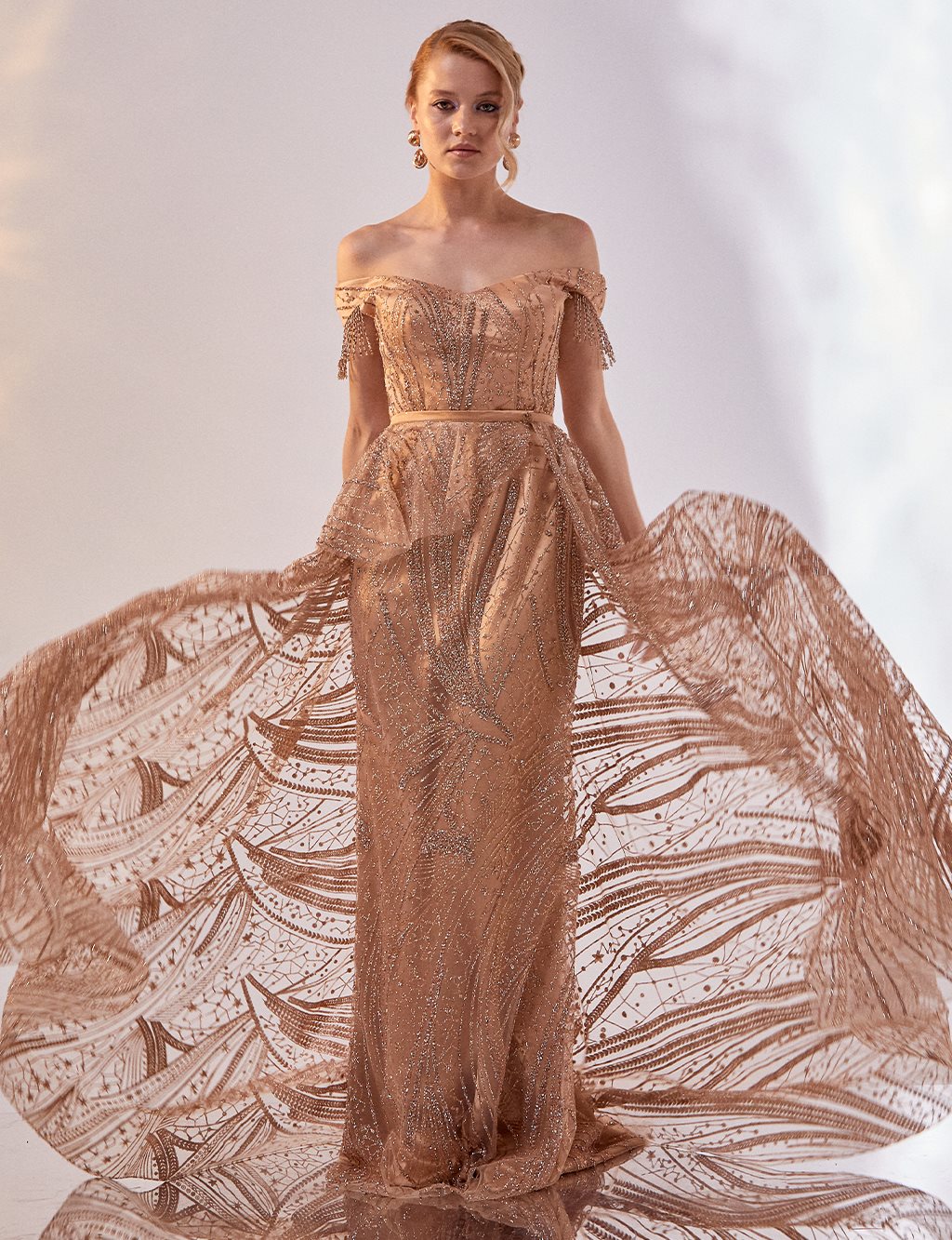 Fish Form Evening Dress Powder