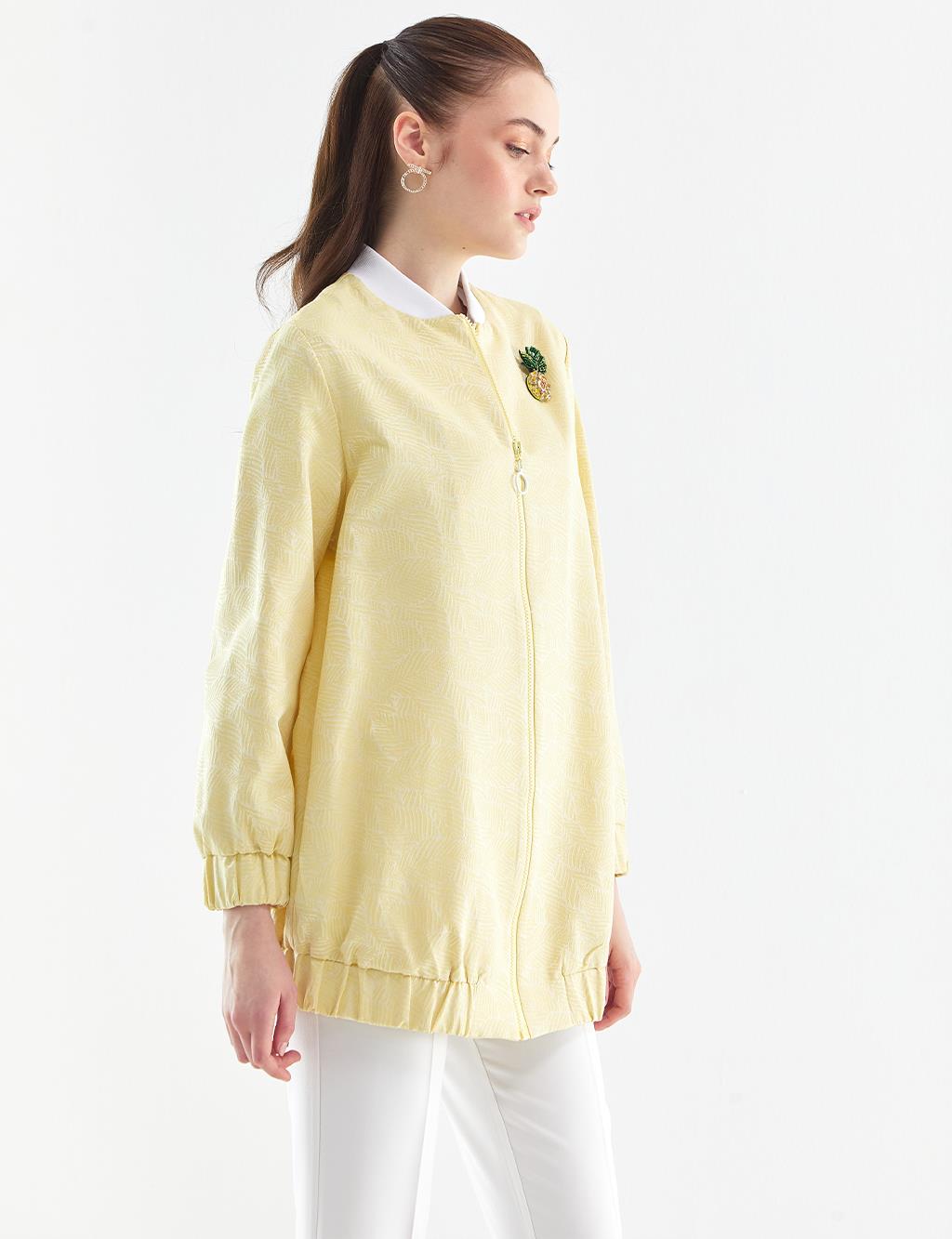 Brooch Bomber Jacket Yellow