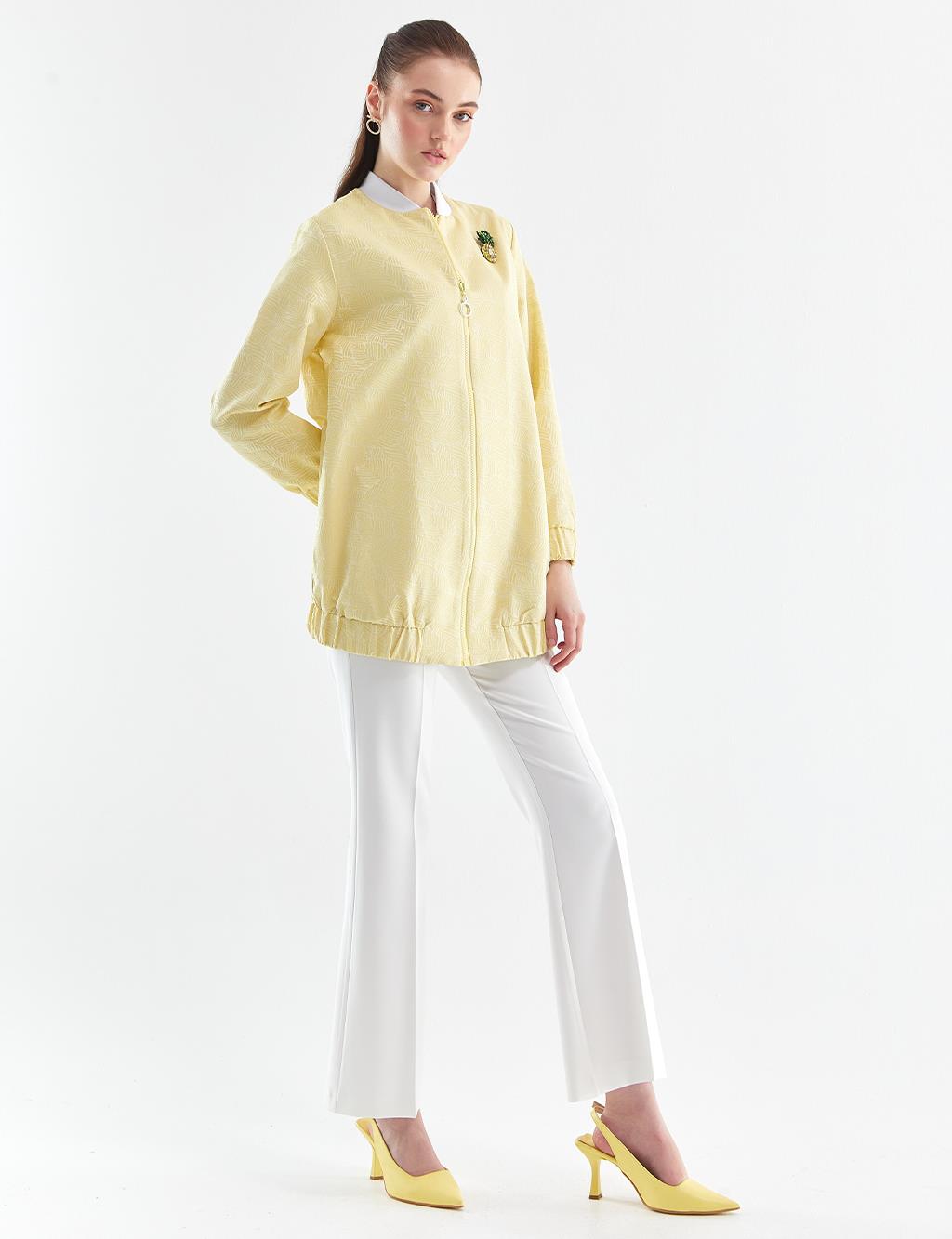 Brooch Bomber Jacket Yellow