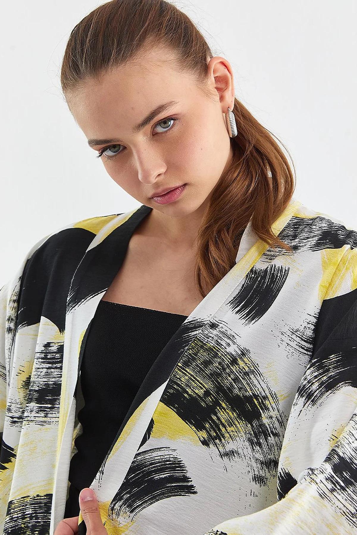 Abstract Pattern Jacket Yellow
